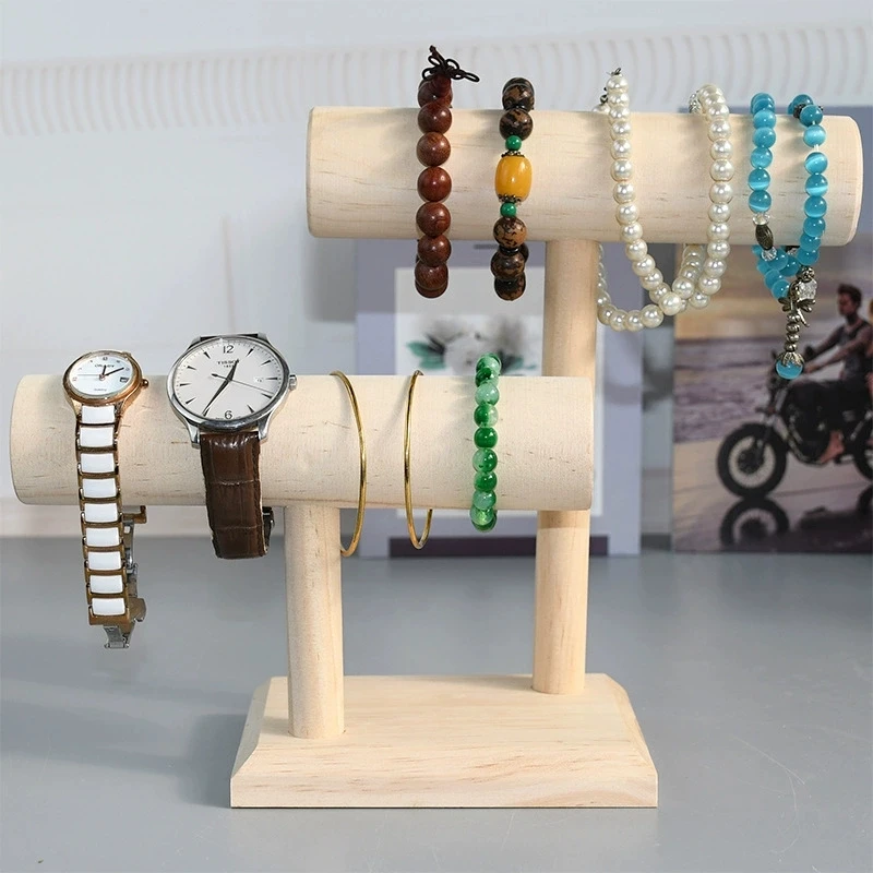 

Creative Wood Jewelry Rack Bracelet Anklet Chain Necklace Watches Hairband Display Storage Rack Organizer Counter Showcase Props