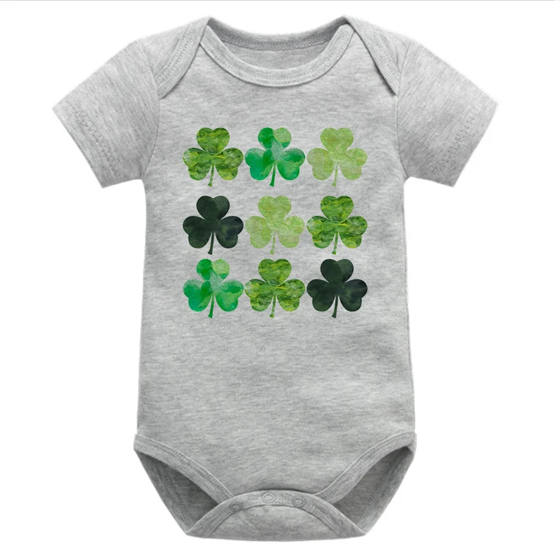 

St. Patrick's Day Newborn Clothes St Patricks Day Bodysuit 13-24m Fashion Newborn Boy Cotton Clover Onesie Baby Cute