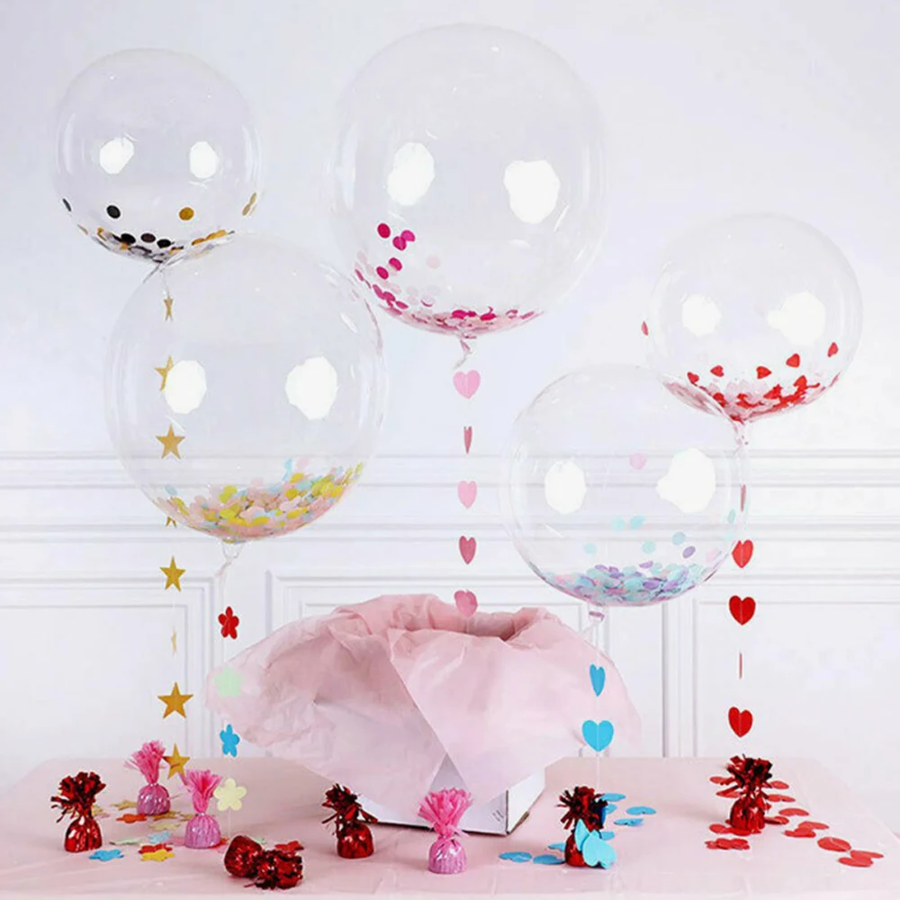 

Transparent Bobo Balloon Clear Round Balloons for Wedding Birthday Anniversary Christmas Party Decoration Supplies