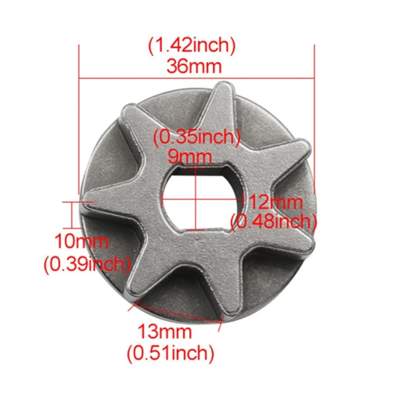 Meuleuse d\'angle de chaîne de tronçonneuse électrique, engrenage de remplacement, pignon d\'engrenage Asterisk 3/6/7 dents