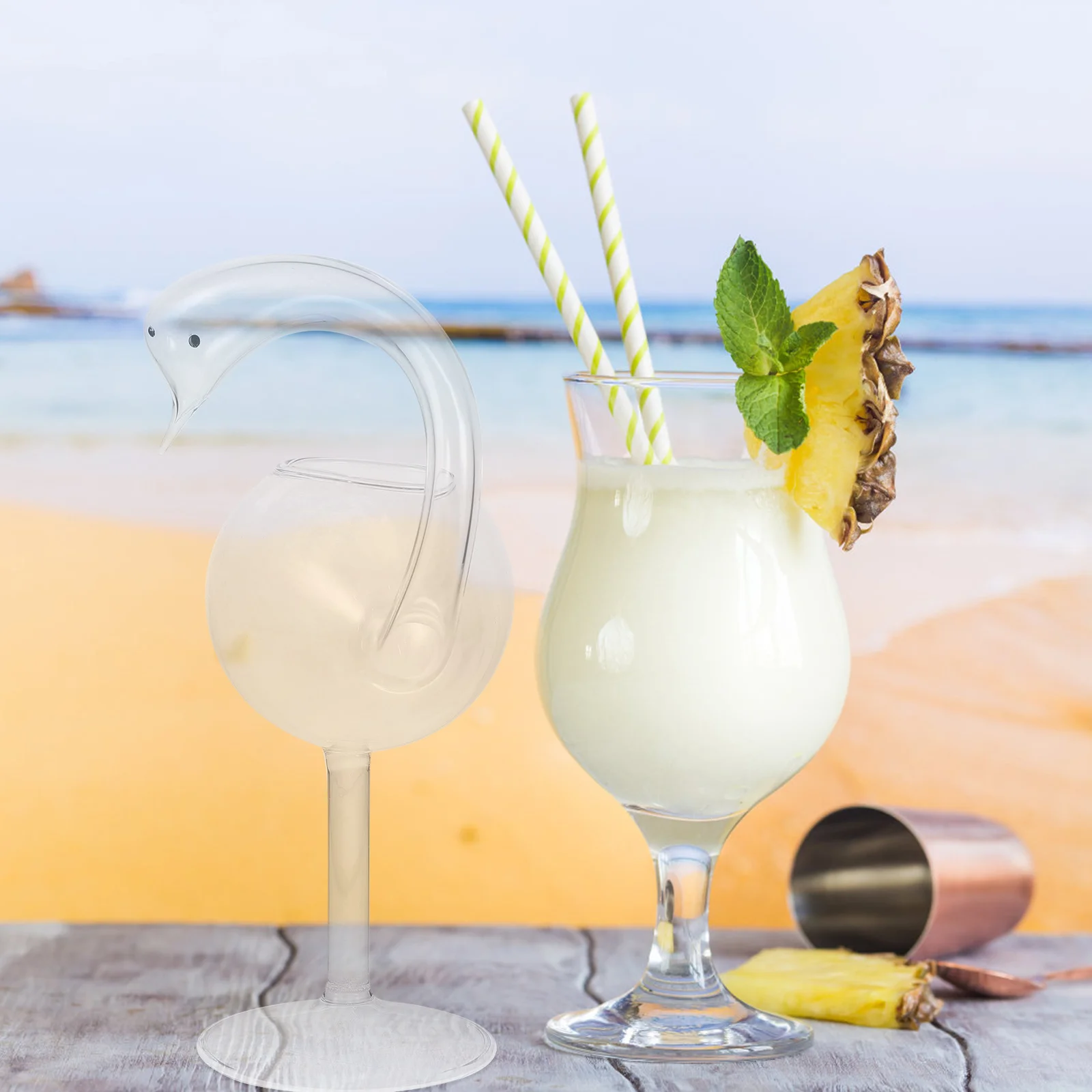 

178 ML Cocktail Swan Glasses Unbreakable Uniquely Shaped Glassware Creative Martini Drinking