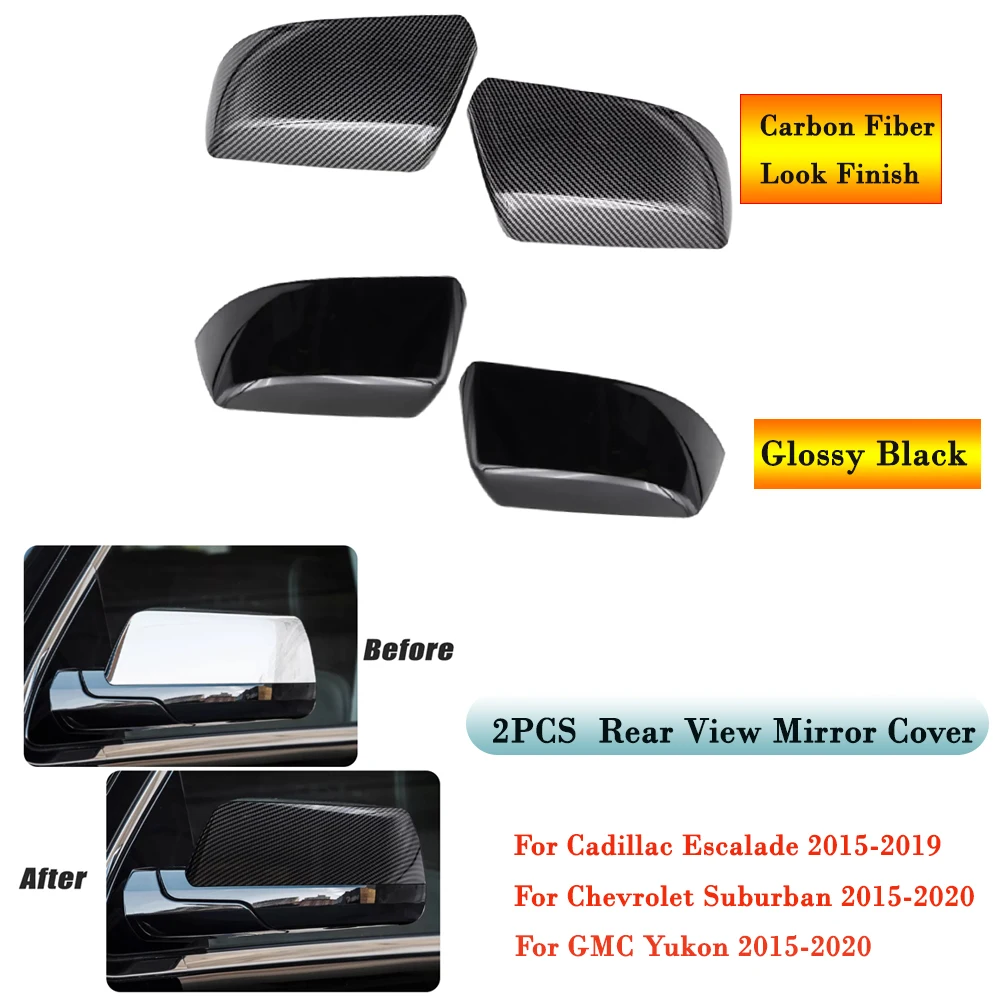 

2Pcs Car Side Wing Rearview Mirror Cover Shell Housing Cap For Chevrolet Suburban 2015-2020 GMC Yukon 2015-2020