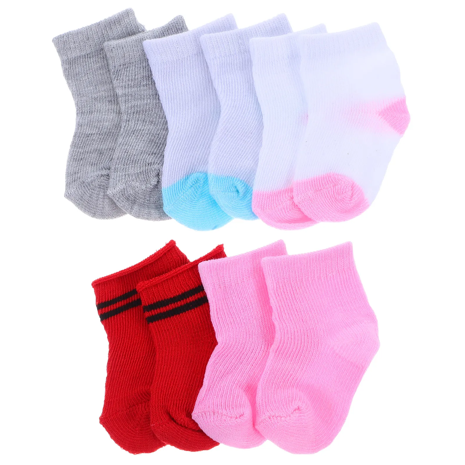 

5Pairs Baby Socks Set Multicolor Soft Fabric Lace Patterns Perfect for 18 Inch Girl Accessories Pretend Play Dress Up Outfit