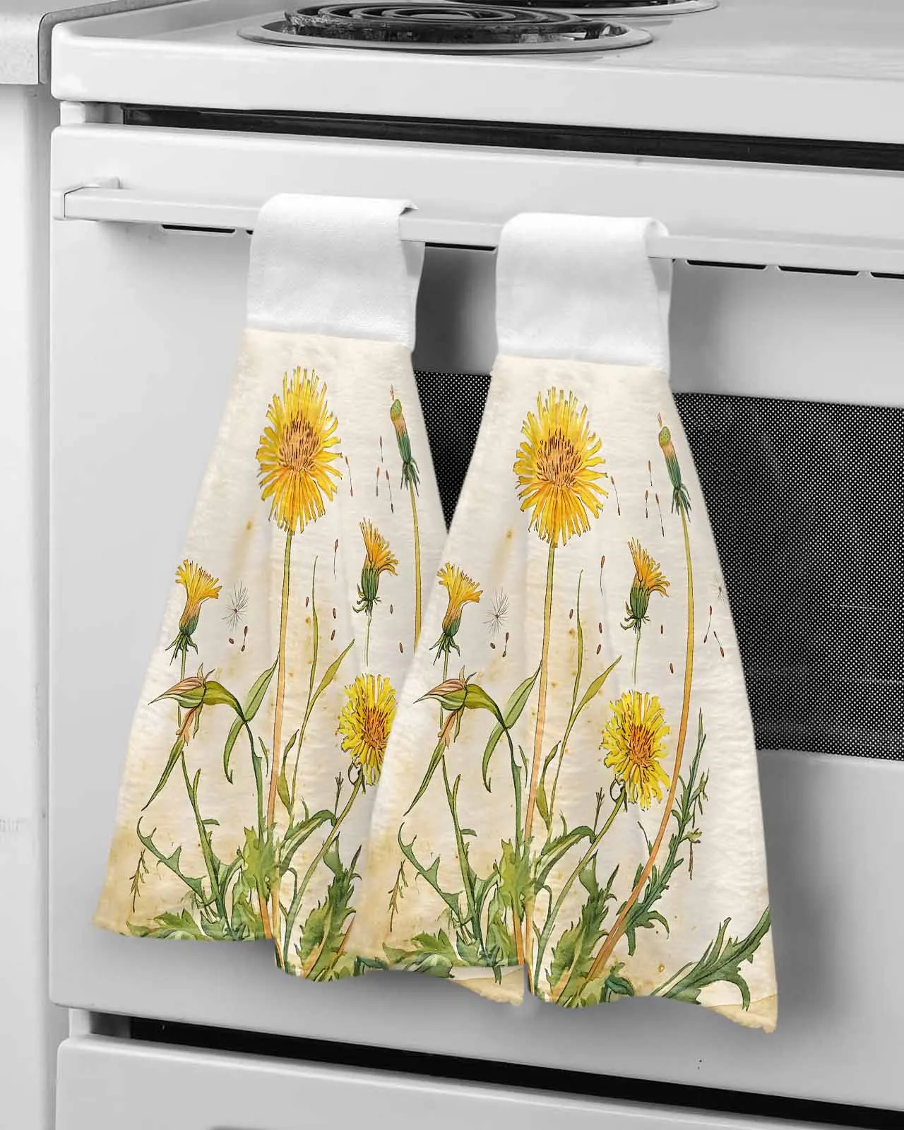 

Оранжевые акварельные цветы, полотенца для рук, кухонная ткань из микрофибры, впитывающие подвесные полотенца для ванной комнаты