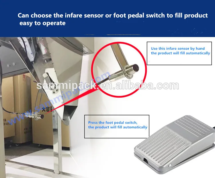 100-5000g Vibration Coffee Bean  Bag Sachet Powder Pouch Semi Automatic Packing Weighing Filling Machine