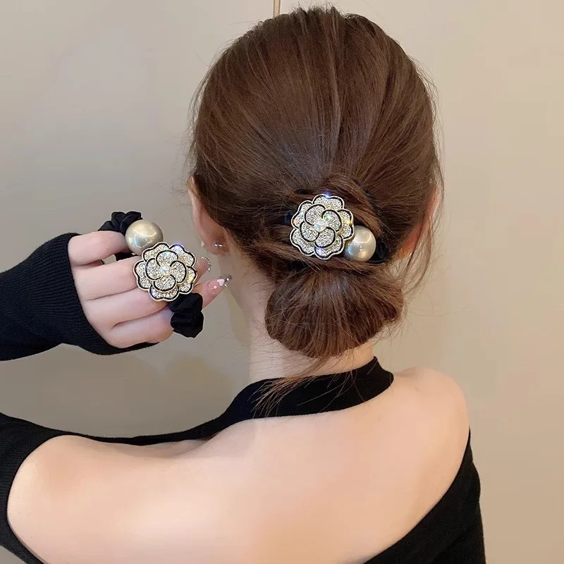 2/1 Stück/Set elegante Haarbänder mit Diamanten besetzte Blumenmuster, helle Haarbänder im Y2K-Stil, perfekt als Valentinstagsgeschenk – Detail 2