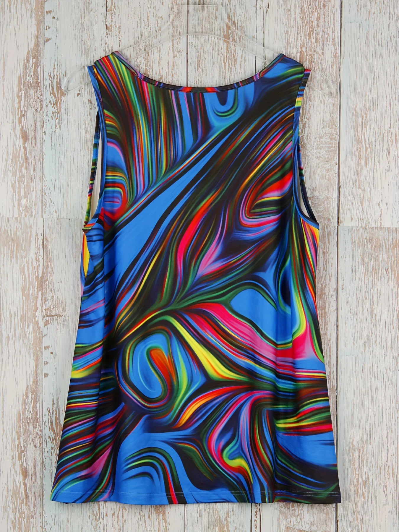 Plus Size Tank Top mit abstraktem Druck, lässiges, ärmelloses Tank-Top mit Rundhalsausschnitt für den Sommer, Damen-Kleidung in Übergröße