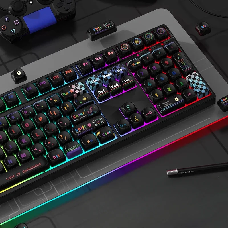 شخصية سوداء ملونة إبداعية Keycap moa عالية pbt التسامي الحراري غطاء لوحة المفاتيح الميكانيكية المخصصة