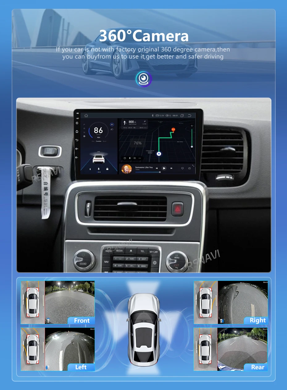 Android 16 Carplay Auto 2K Bildschirm Autoradio Multimedia-Player für Volvo S60 V60 2011 - 2020 Head Unit 360 2Din Autoradio Stereo – Detail 15