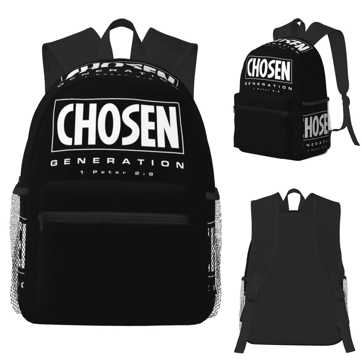 

Chosen Generation 1 Peter 29 Christian Identity Student Backpack School Bag Hiking Travel Daypack Fashion Bookbag Shoulder Bags
