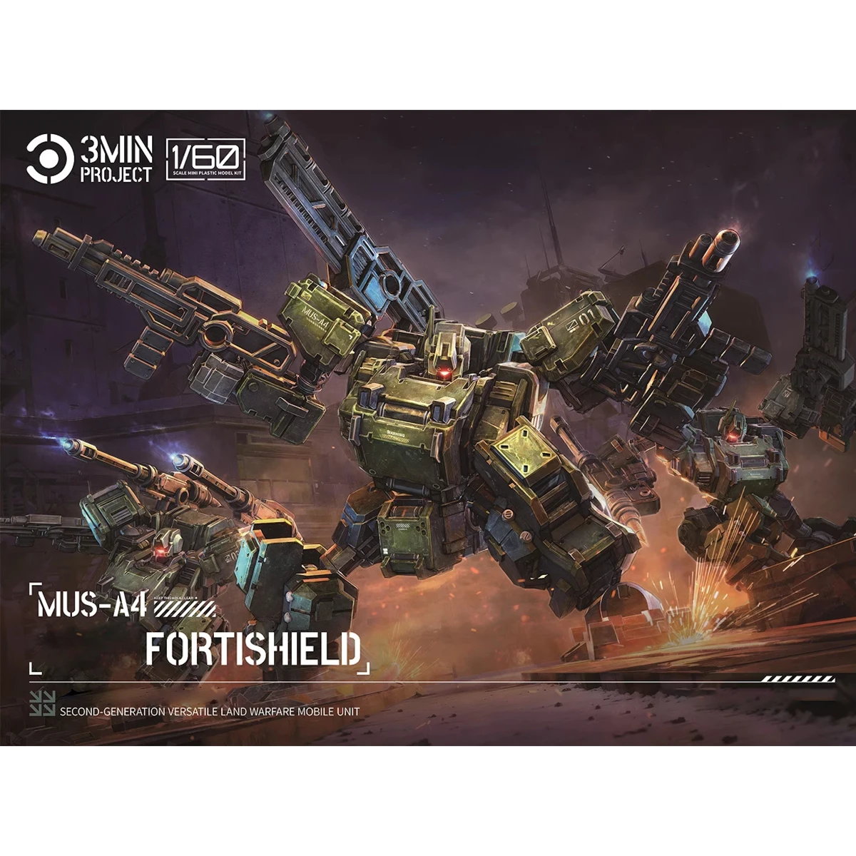 

HiPlay Sheik Mainland 3Min Project Fortishield Squad Jungle Green MUS-A4 1/60 Наборы моделей для сборки