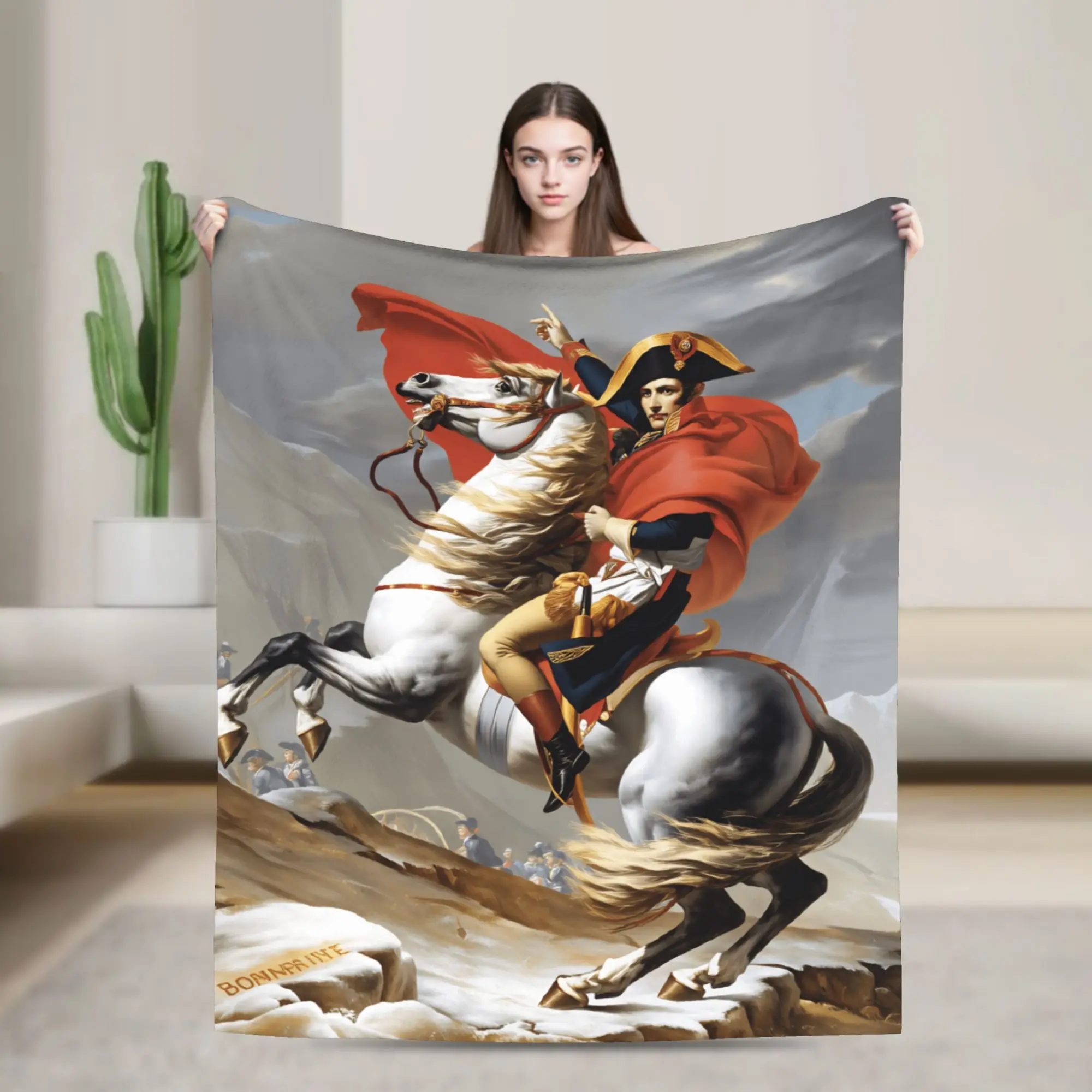 Napoleone il grande ritratto Art Coperte di flanella Biancheria da letto morbida primaverile per bambini Decorazioni per la casa Copriletto divertente Copridivano