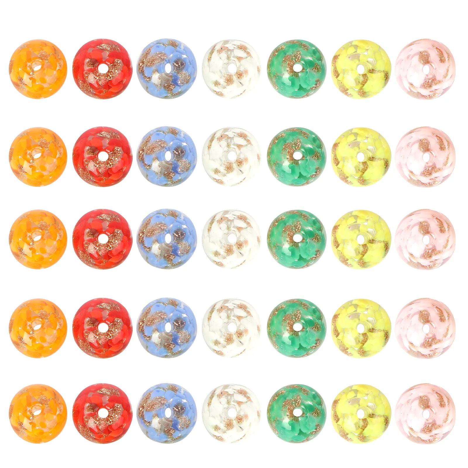 40Pcs Glass Crystal Beads DIY Jewelry Craft Accessories Loose Beads Creative Holes for Bracelet Necklace Necklace DIY Accessory