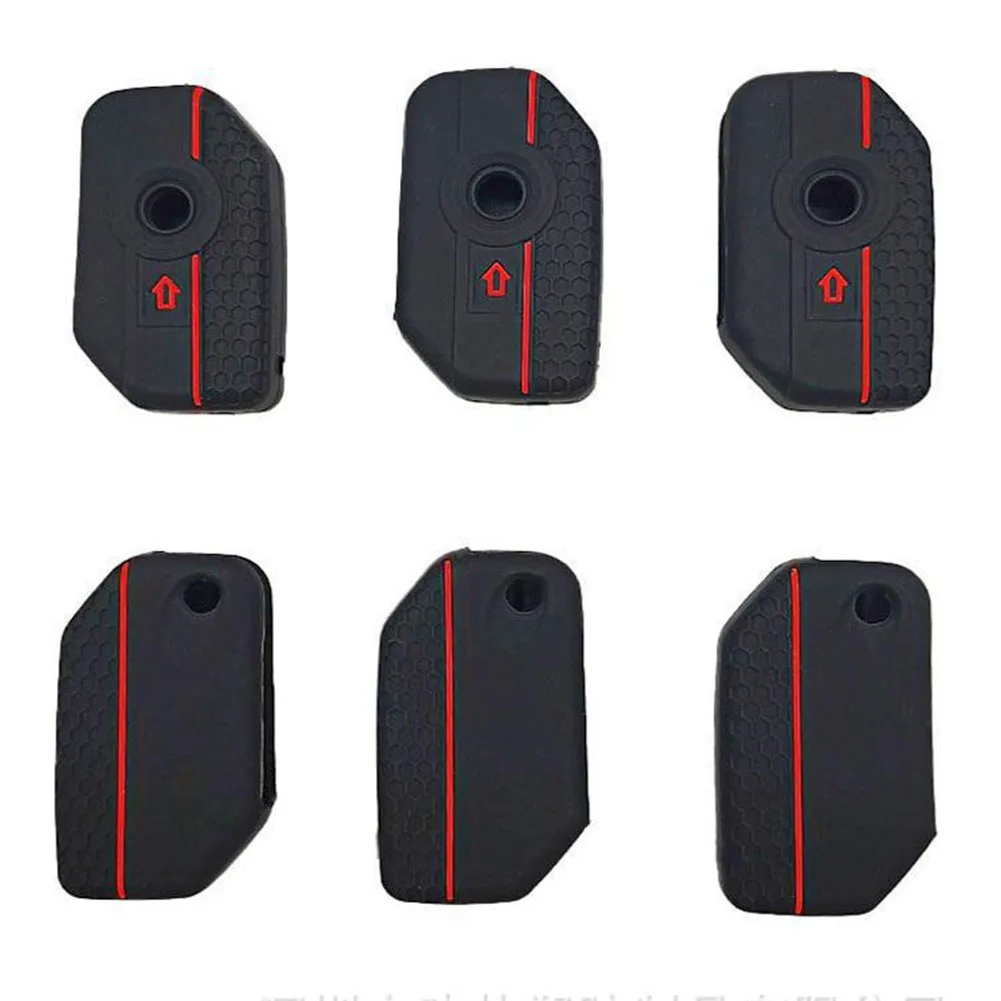 Efficient and Practical Silicone Motorcycle Key Case Keychain For BMW R1250GS R1200GS C400gt F750GS Black + Red Design