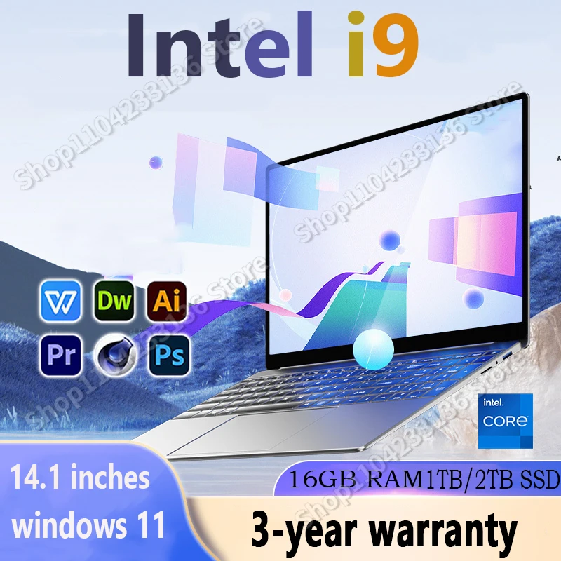 

2024 Laptop Intel Core i9 8950hk Notebook 16GB RAM 1TB 2TB SSD 14.1" Gaming Laptop Computer 1920*1080 Resolution Office Study PC