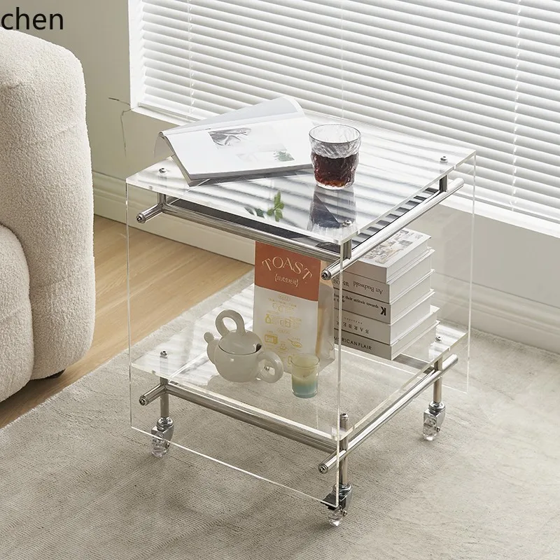 

QZT Bedside Table Small Coffee Table Small Trolley Sofa Side Home Decoration Accessories