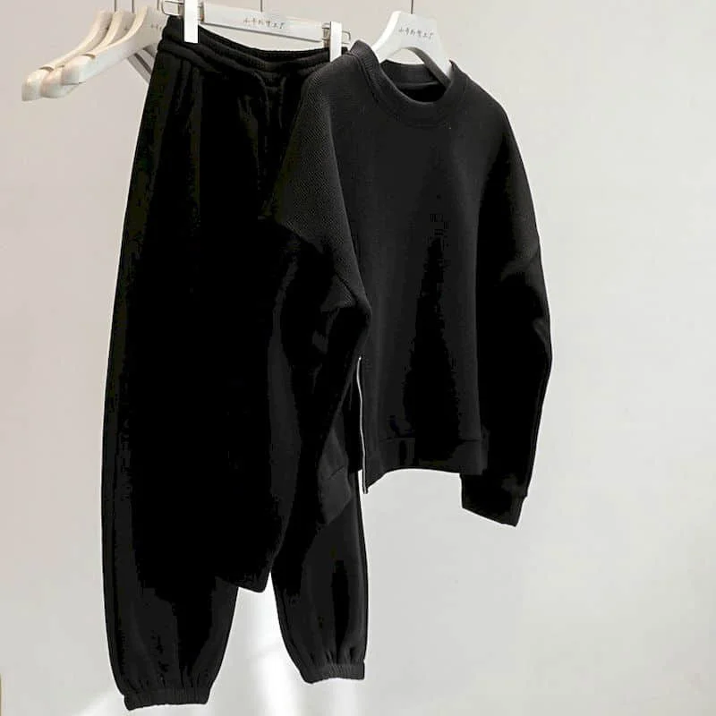 Pant Sets Women\'s Tracksuit Fashion New Polo Collar Casual Sportswear LOOSE High Street Pants Two Piece Set Women Top and Pants