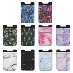 1pcs Thin Women Men Cell Phone ID Credit Card Holder Silicone Case Pouch Back Sticker Slim Wallet Case Card Holder