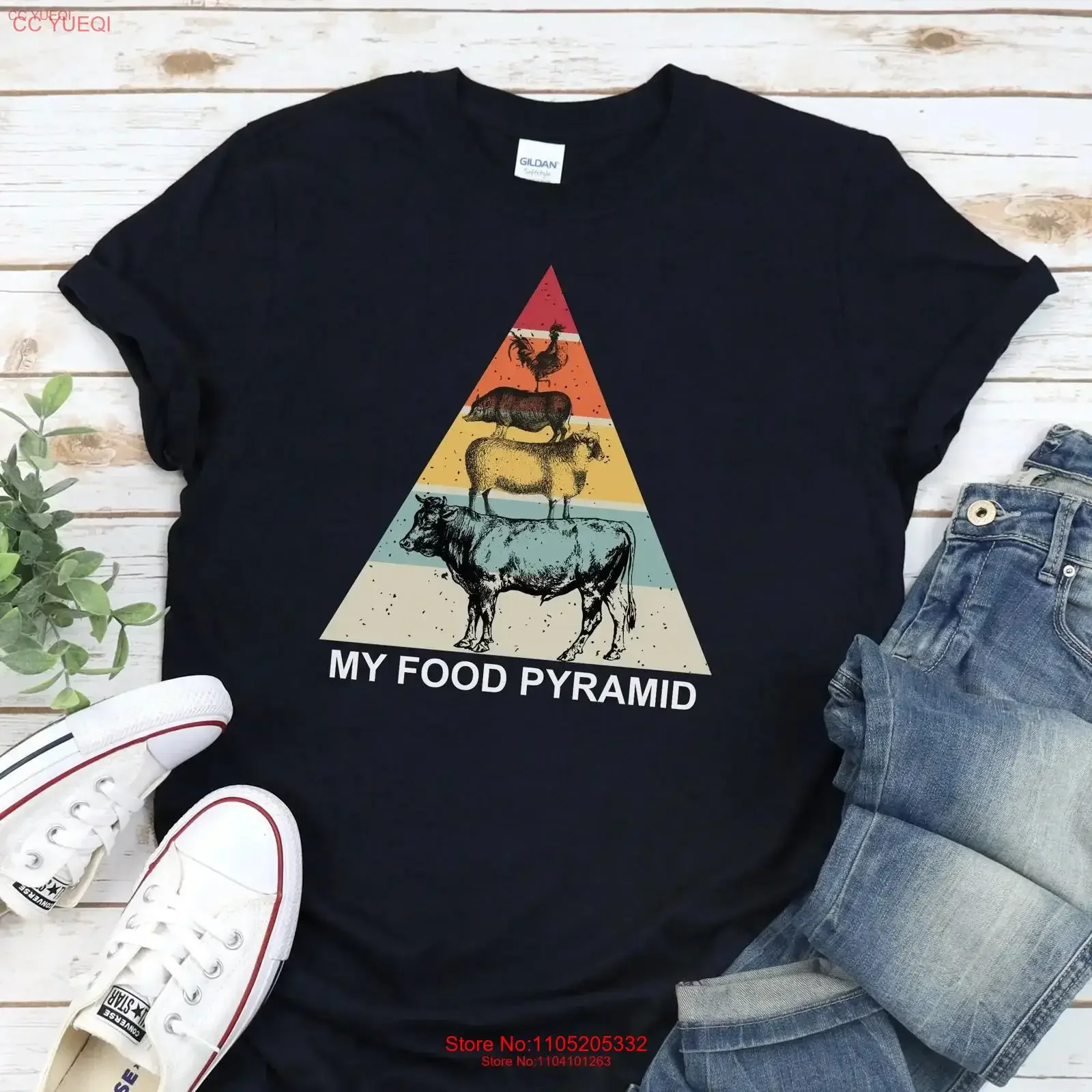 Funny carnivore food pyramid T Shirt for men and women My Matching meat lover gifts the couple BBQ vintage Washed