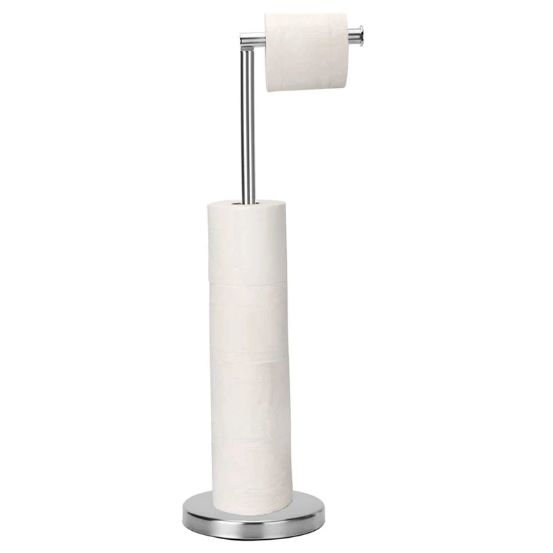 

3X Toilet Paper Holder, Free Standing Toilet Paper Holder Stand With Reserve For 4 Spare Rolls, Sturdy Base