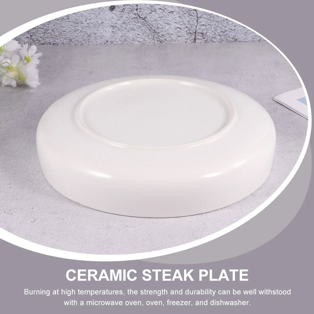 

Simple Color Ceramic Plate Shallow Design Salad Steak Dessert Pasta Serving Food Plate Microwave Safe Ceramic Food Tray