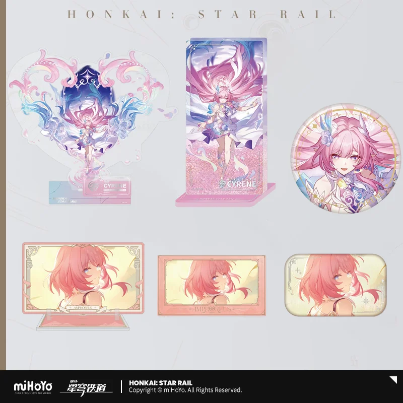 

Официальный мерч Sunsyea по Honkai Star Rail от miHoYo: серия Cyrene – значок, брелок, акриловая подставка, цветная табличка