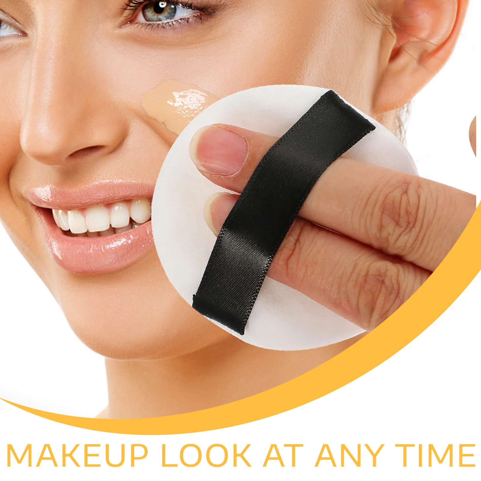 

Case Empty Makeup Powder Container Double Layer Mesh Leak-Proof Portable Loose Powder Box Mirror Daily Use Black