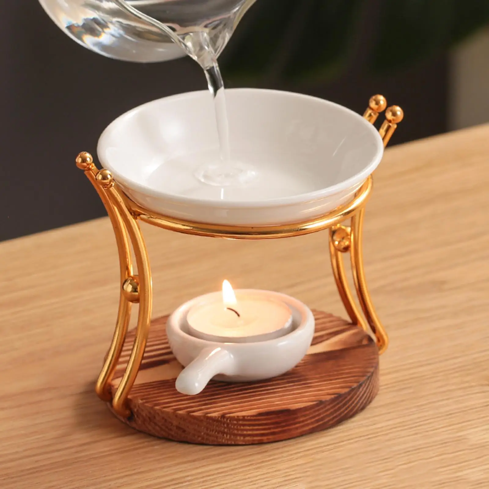 Melt Burner Candle Holder Oil Burner Ceramic with Candle Spoon Diffuser Furnace