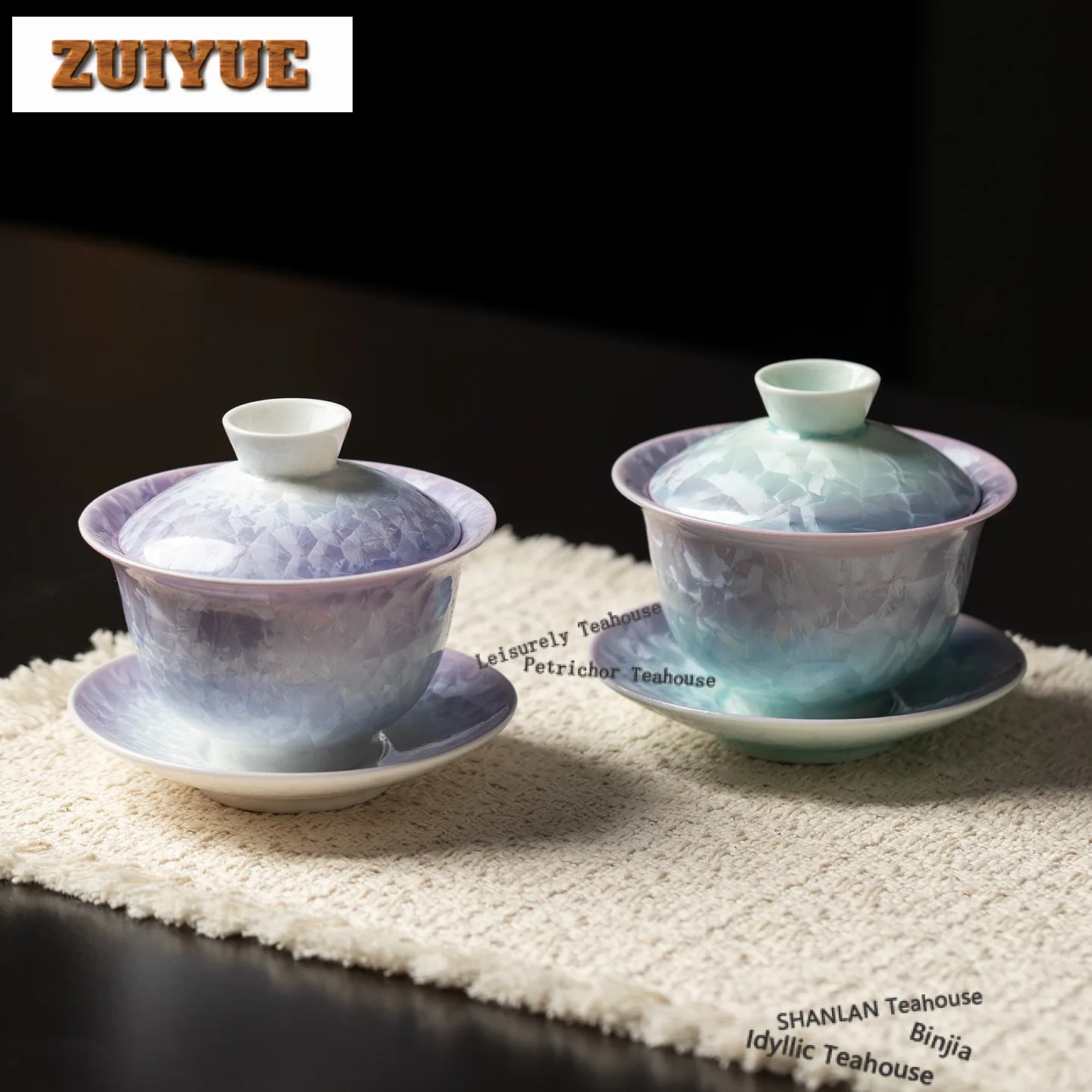 

150 мл хрустальная глазурь Gaiwan чайная варенька ручной работы, бытовая чайная чаша с крышкой, комплект чайника, крышка, миска для чайных принадлежностей, украшения