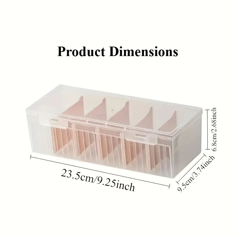Durable Plastic Storage Box with 6 Compartments