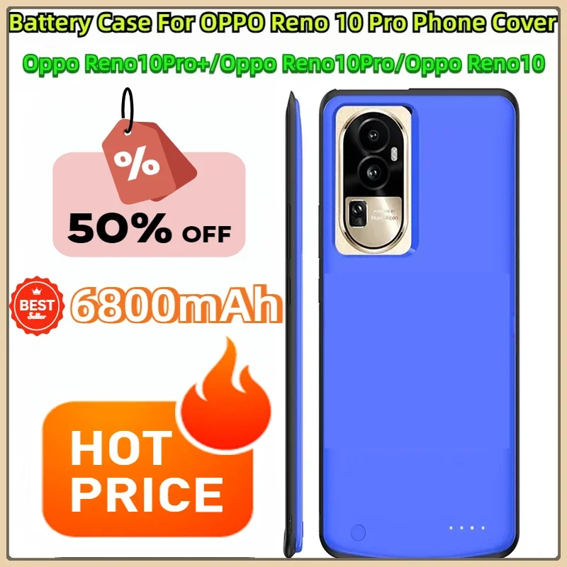 

For OPPO Reno10 Battery Charger Case Battery Case 6800Mah For OPPO series Reno 10 Pro Phone Cover Reno10 Pro + Plus Power Bank