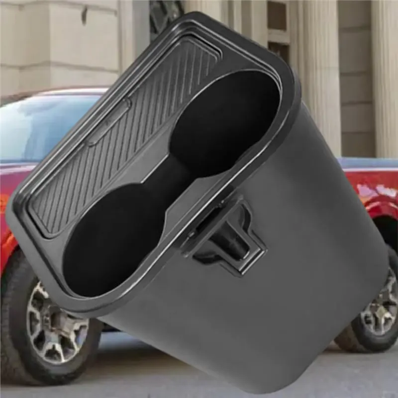 حامل أكواب متضمن سلة مهملات متعددة الوظائف باللون الأسود ABS لملحقات صندوق تخزين Ford Maverick 2022-2025 #5