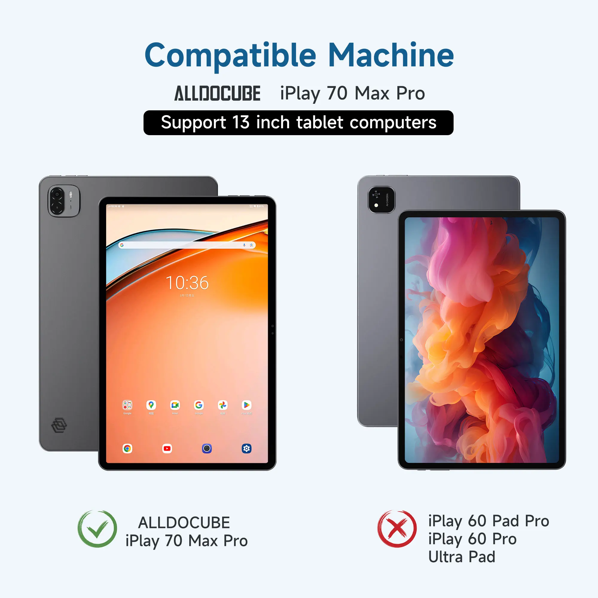 ALLDOCUBE iPlay 70 Max Pro 13インチ保護タブレットケース用