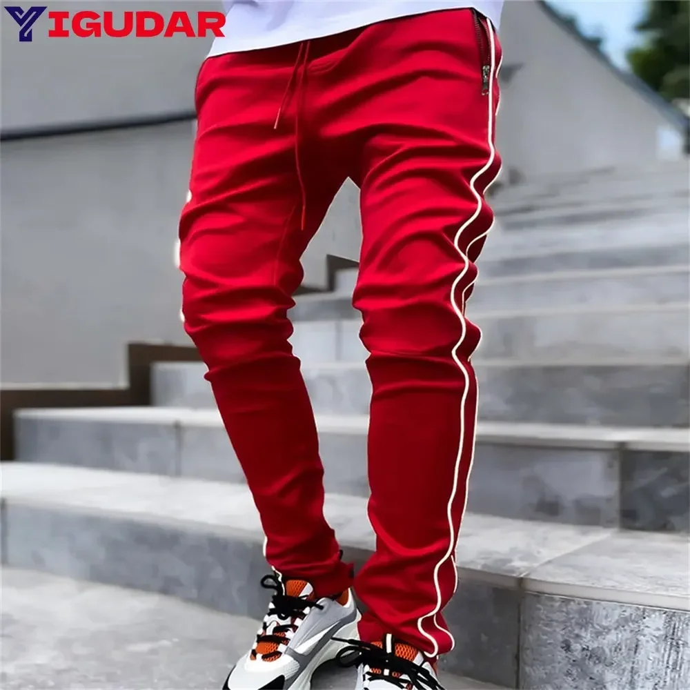 Calças de carga masculina Moda Hip Hop Multi-bolso Calças Trendy Streetwear Solid Sweatpants Mens Trabalho Tactical Calças de treino