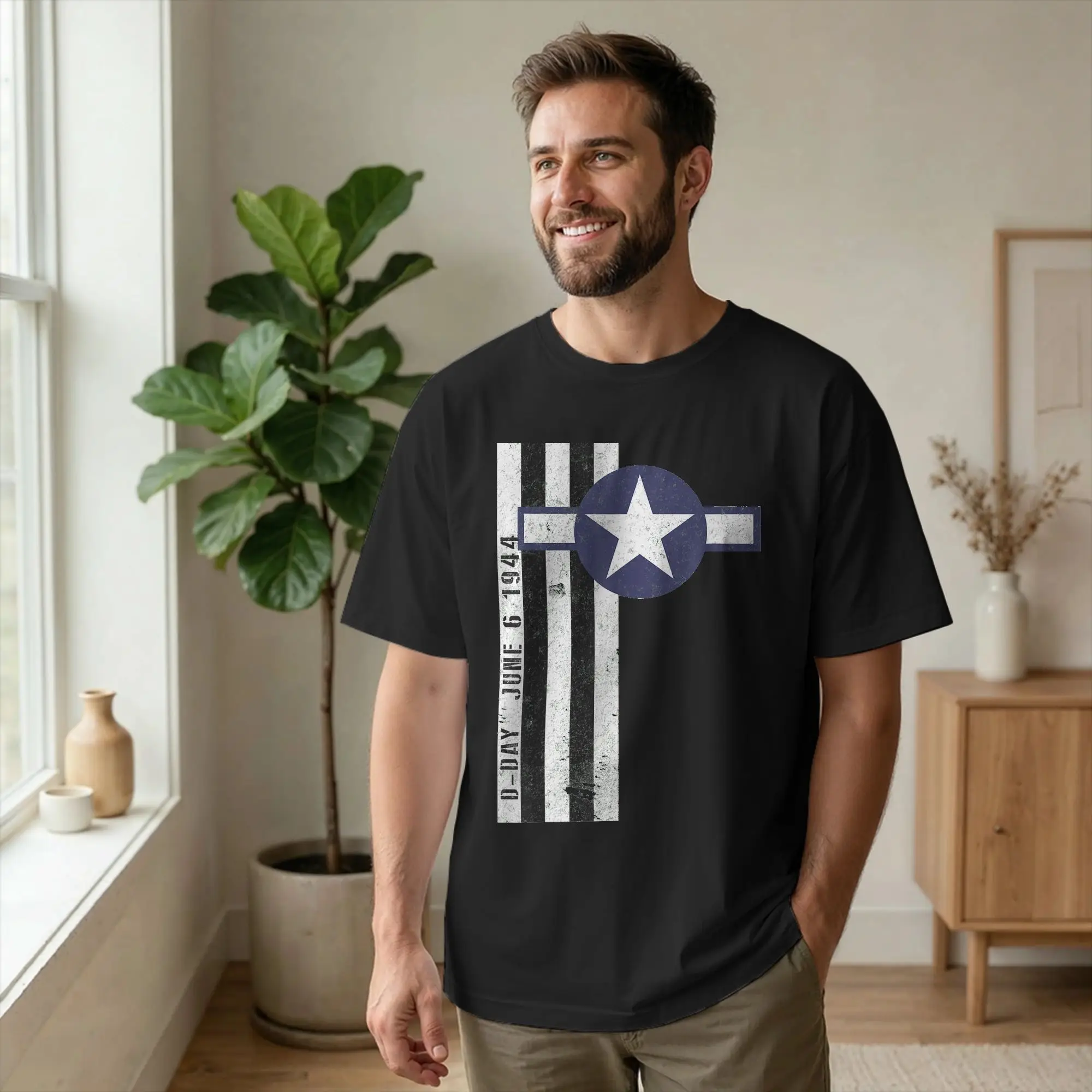D-Day Normandy Invasion Air Corps Men's T Shirts 1944 Aged Amazing Tee Short Sleeve Round Collar T-Shirt Cotton Gift merchandise