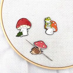 Needle Minder Magnetic Mushroom Anime Needle Magnet Pin Holder Cross Stitch Embroidery Project DIY Needle Keeper Finder Sewing