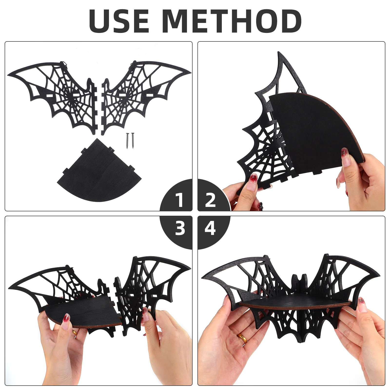 Spider Web Design Wall Mount Corner Rack Wood Display Storage Decor Shelves On Corner Shelf Wall Shelves For Home