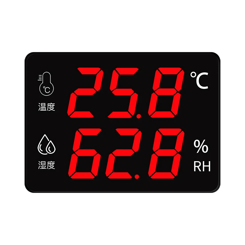 Termohigrómetro industrial de alta precisión, almacén de pantalla grande, sala de fábrica con sonda, instrumento de visualización de alarma AS106A