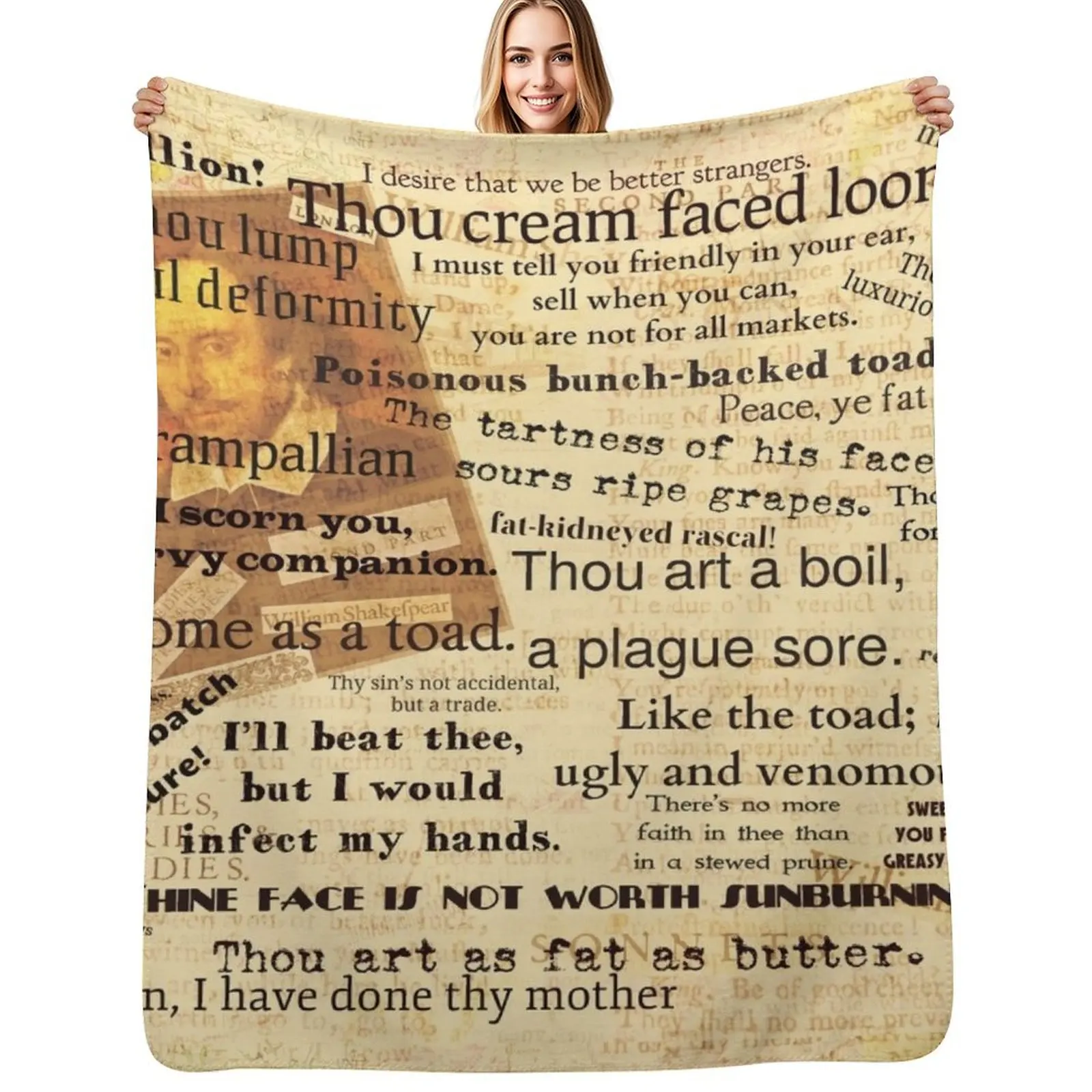

Shakespeare’s Best Insults Throw Blanket Picnic Designers warm winter Blankets For Bed Blankets