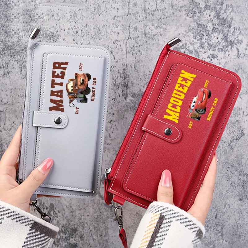 

Lightning McQueen Adult Anime Wallet Disney Cars Cartoon Cute Card Holder Fashion Printed Money Bag Casual Accessories Handbags