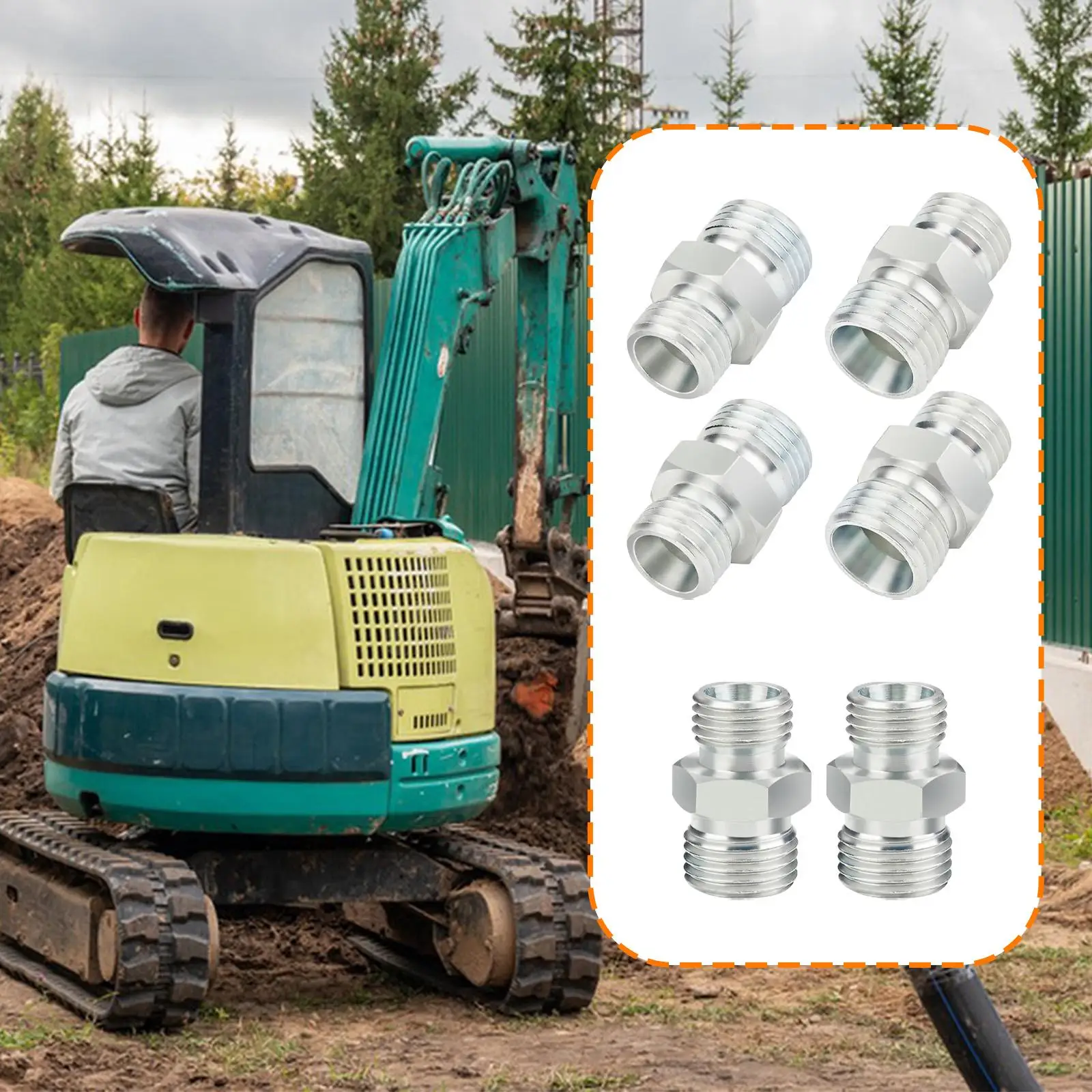 Leakproof Hydraulic Adapter Fittings Carbon Steel Hose Connector for Mini Excavators Precision Engineered Assembly