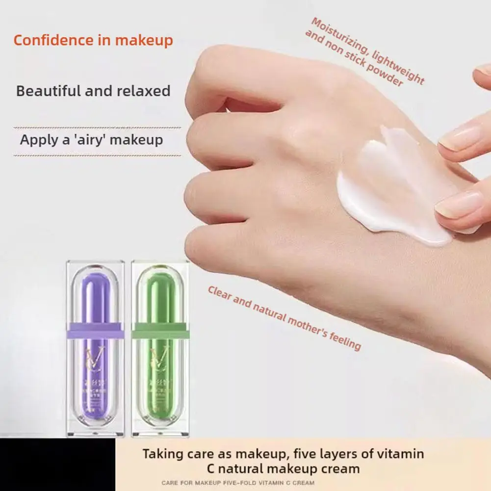 1pcs Vitamin C Tone-up Cream 30g - Concealer, Moisturizer Makeup Base For Natural, Skin Care Cosmetics Concealer Blemishes