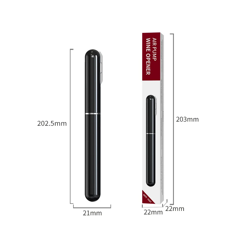 2-in-1 Tragbarer Handluftpumpen-Korkenzieher, Einfach zu Bedienender Weinöffner mit Folienabschneider – Detail 1