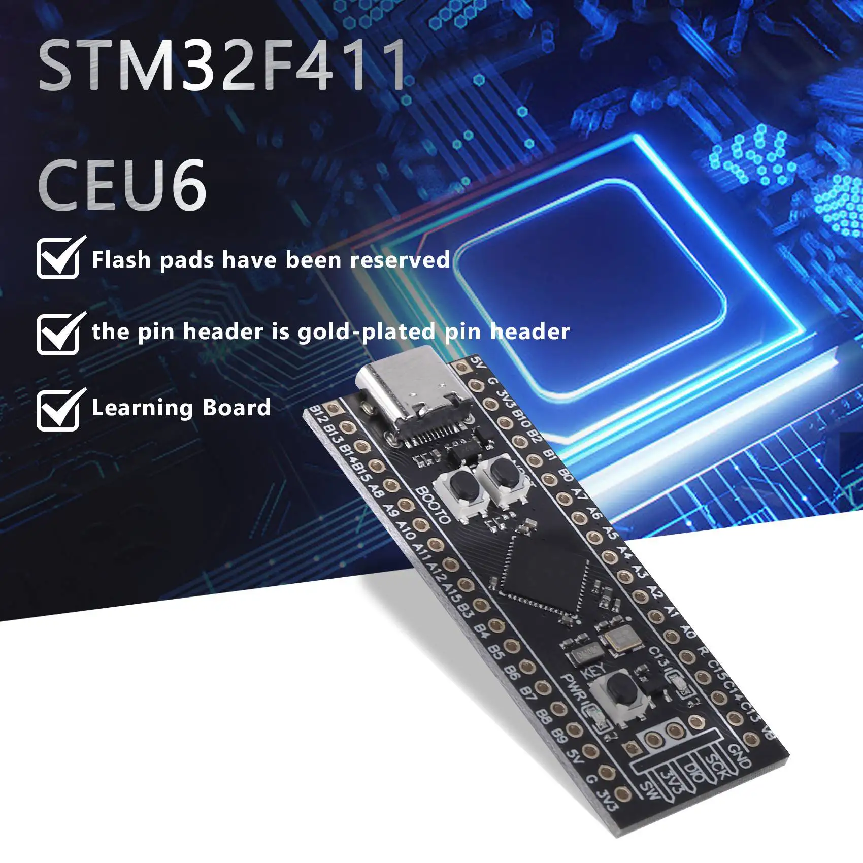SuperDeals STM32F401 Development Board, STM32F401CEU6 STM32F4 Learning Board, Support for MicroPython/Arduino Programming