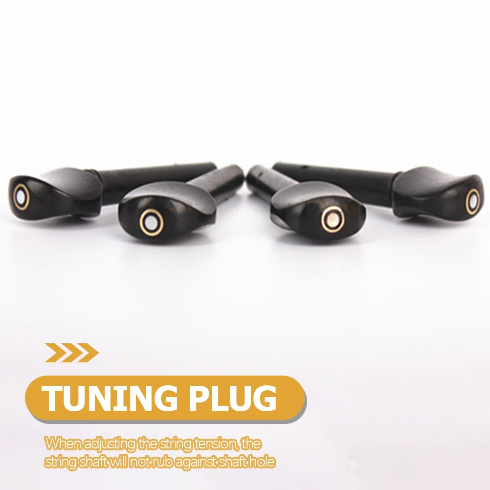 

4pcs Ebony Violin Tuning Pegs Replacement Wood Fittings For Oud String Instrument Accessories Durable Long-Lasting Practical