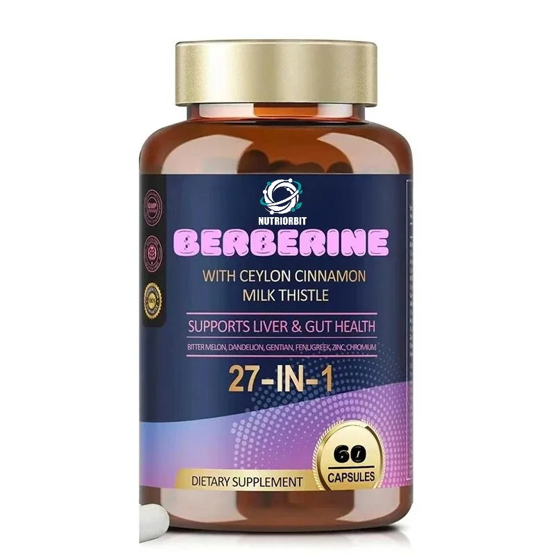 Berberine and Ceylon Cinnamon, Milk Thistle Supplements, Helps with Liver and Intestinal Health, Immunity, 60 Bottles Capsules