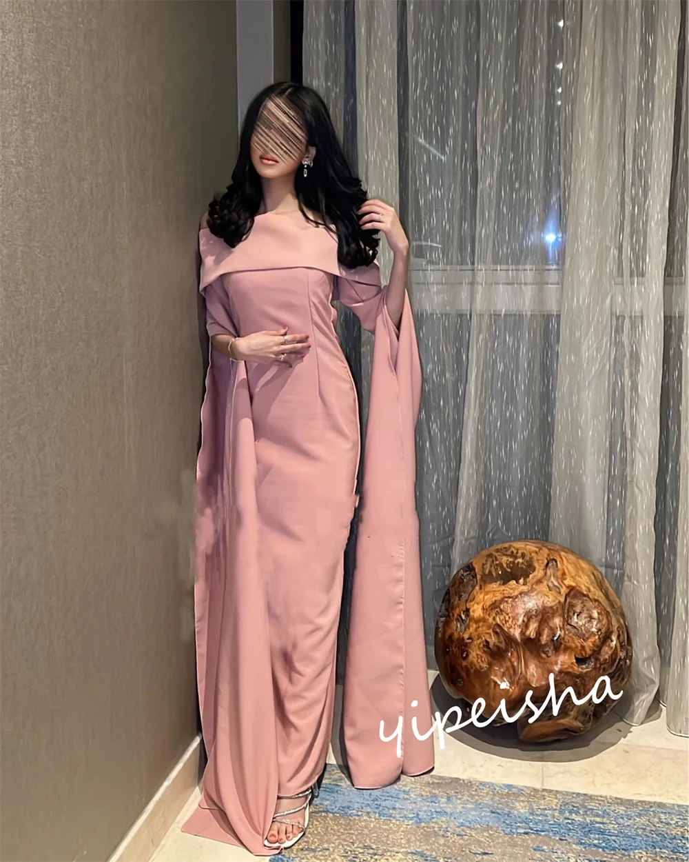 Jiayigong  Prom Jersey Ruffles Formal Evening A-line Off-the-shoulder Bespoke Occasion Gown Long Dresses