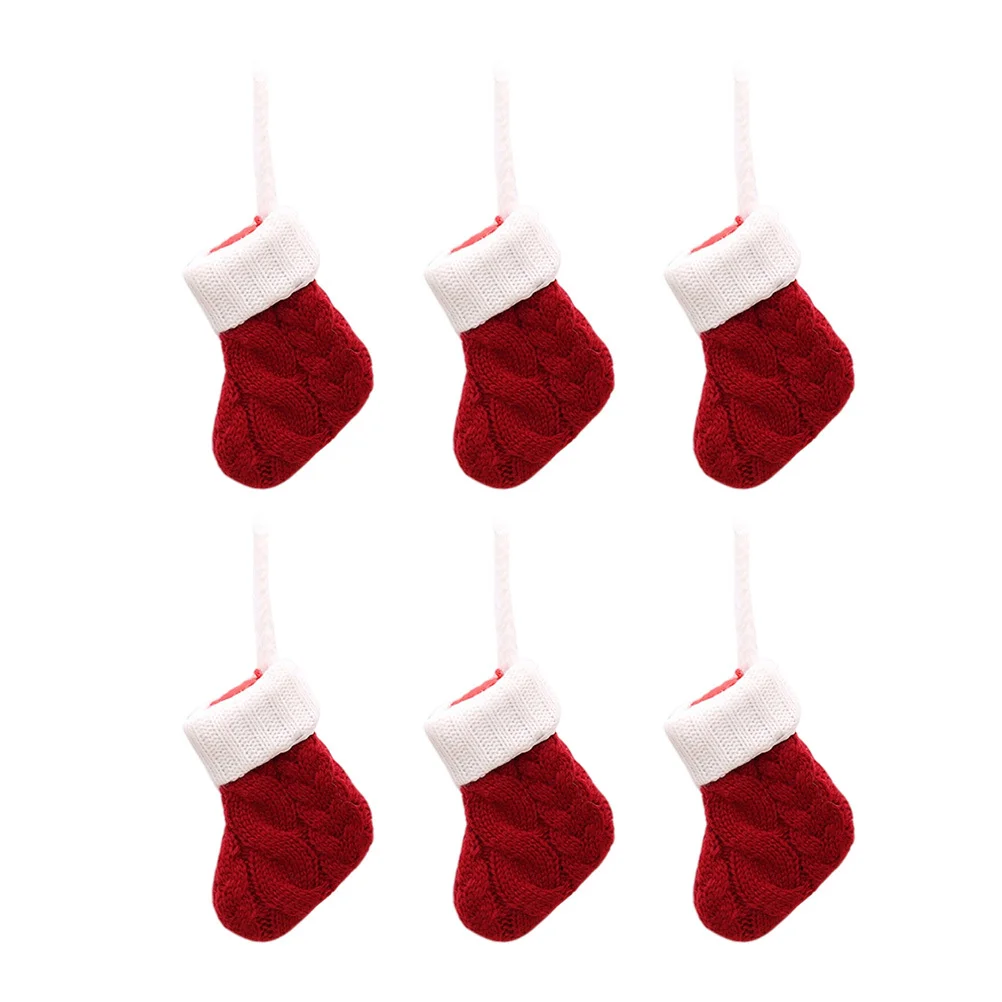 

6Pcs Christmas Stocking Knife Fork Covers Xmas Tableware Bags Kitchen Holder Party Supply Holiday Table Decoration