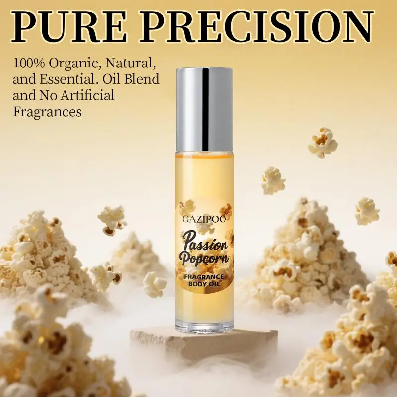 10ml Popcorn Roll-on Fragrance Oil Long Lasting Women's Fragrance Body Oil Portable Mini Fragrance For Daily Use