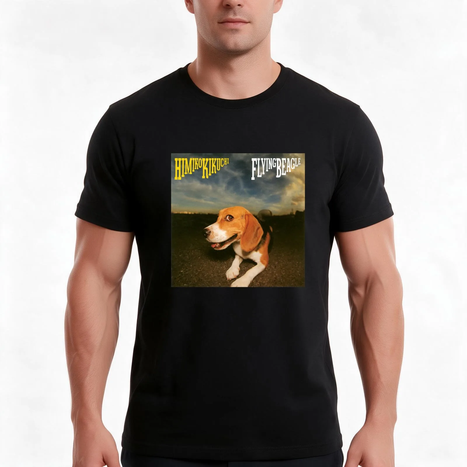 Himiko Kikuchi - Flying Beagle (1987) T-Shirt Summer Casual Cotton Tee Oversized Streetwear Tops Vintage Graphic Print